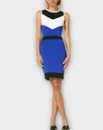 Karen Millen Colourblock Knit Pencil Dress - M