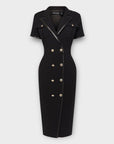 Karen Millen Compact Stretch Pu Tipped Pencil Dress - 12