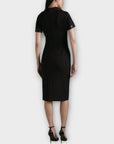 Karen Millen Compact Stretch Pu Tipped Pencil Dress - 12