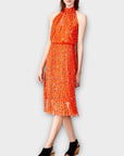 Karen Millen Halter Neck Pleated Midi Dress - 10