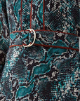 Karen Millen Printed Georgette Woven Maxi Dress With Scarf Detail - 8