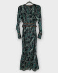 Karen Millen Printed Georgette Woven Maxi Dress With Scarf Detail - 8