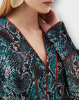 Karen Millen Printed Georgette Woven Maxi Dress With Scarf Detail - 8