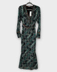 Karen Millen Printed Georgette Woven Maxi Dress With Scarf Detail - 8