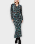 Karen Millen Printed Georgette Woven Maxi Dress With Scarf Detail - 8