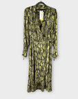 Karen Millen Snake Print Wrap Midi Dress - 16