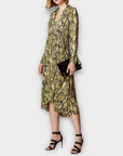 Karen Millen Snake Print Wrap Midi Dress - 16