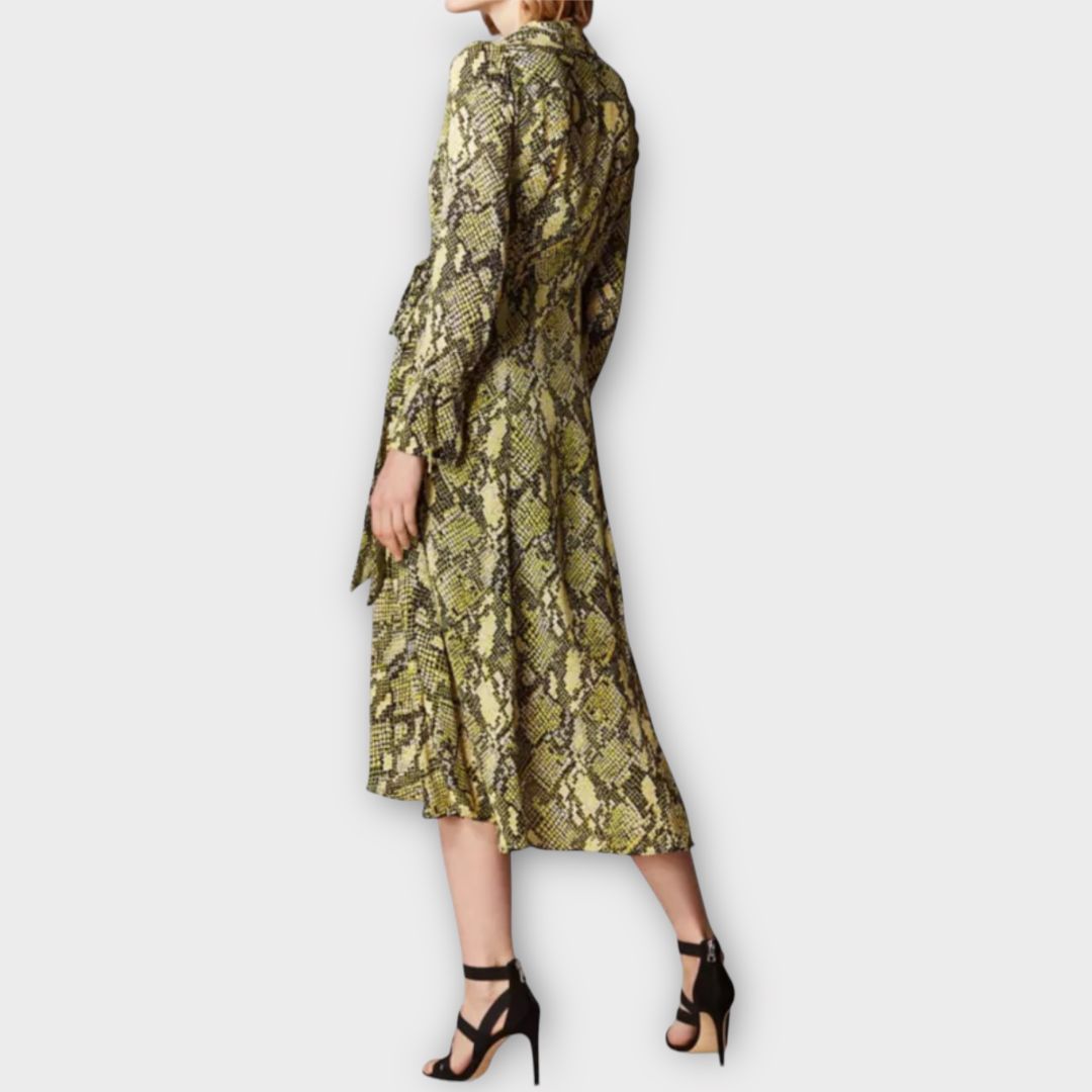 Karen millen snake print wrap dress store