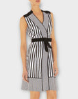 Karen Millen Striped Cotton Blend Dress - 12
