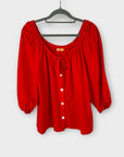 Kitri Esther Balloon Linen Blend Top - XS/S