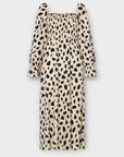 Kitri Jolene Animal Spot Shirred Dress - 10 (S)