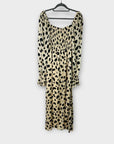 Kitri Jolene Animal Spot Shirred Dress - 10 (S)