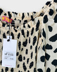 Kitri Jolene Animal Spot Shirred Dress - 10 (S)