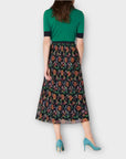 LK Bennett Avery 1940's Floral Print Pleated Midi Skirt - 12