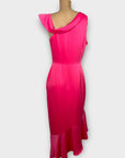 Lavish Alice Asymmetric Satin Dress - 12
