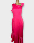 Lavish Alice Asymmetric Satin Dress - 12