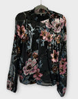 Lipsy Velvet Floral Blouse - 10