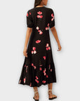 M&S x Ghost Floral V-Neck Button Through Midi Tea Dress - 8