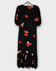 M&S x Ghost Floral V-Neck Button Through Midi Tea Dress - 8