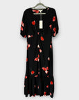 M&S x Ghost Floral V-Neck Button Through Midi Tea Dress - 8