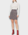 Maje Jiberty Tweed A-line Wool Blend Skirt - 6/8