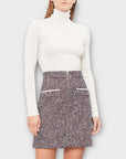 Maje Jiberty Tweed A-line Wool Blend Skirt - 6/8
