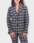 Maje Wool Blend Check Blazer - 8/10
