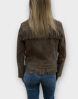Mango Suede Leather Fringe Jacket - 6/8 (S)