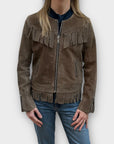 Mango Suede Leather Fringe Jacket - 6/8 (S)