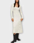 Mango Button Knit Midi Dress - 10 (M)