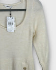Mango Button Knit Midi Dress - 10 (M)