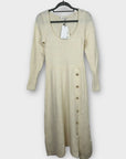 Mango Button Knit Midi Dress - 10 (M)