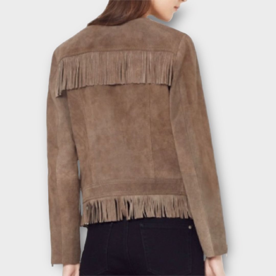 Mango Suede Leather Fringe Jacket S 2nd Ave Trading