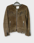 Mango Suede Leather Fringe Jacket - 6/8 (S)