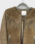 Mango Suede Leather Fringe Jacket - 6/8 (S)