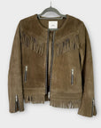 Mango Suede Leather Fringe Jacket - 6/8 (S)