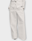 Massimo Dutti Cotton/Linen Wide Leg Long Trousers - 14