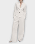 Massimo Dutti Cotton/Linen Wide Leg Long Trousers - 14