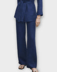 Massimo Dutti Denim Effect Linen Trousers - 14