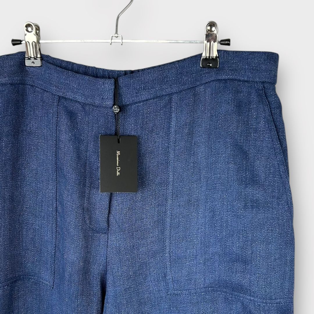 Massimo Dutti Denim Effect Linen Trousers - 14