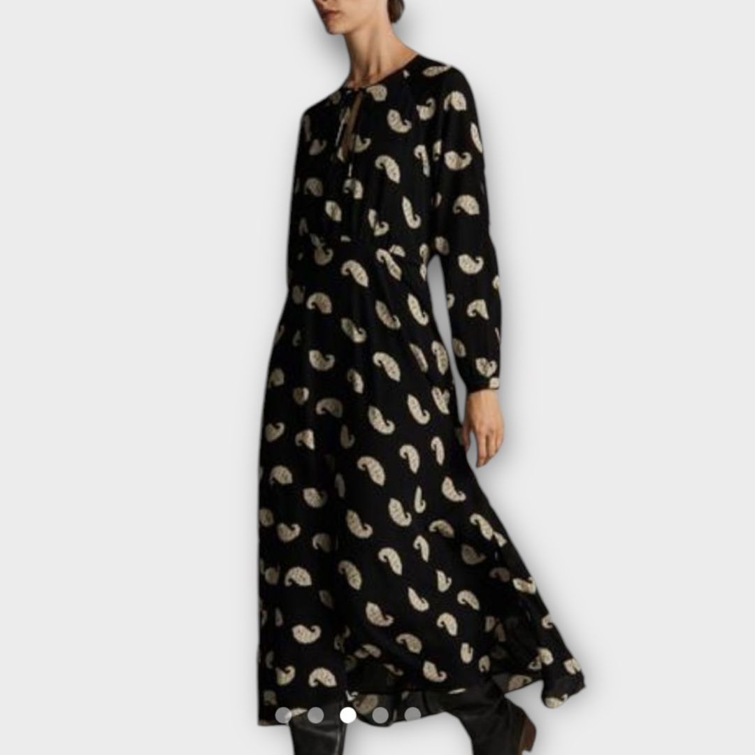 【Massimo Dutti】Long flowing printed dress Long flowing printed dress · Orange · Caps And Hats