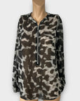 Mint Velvet Animal Print Zip Front Blouse - 14