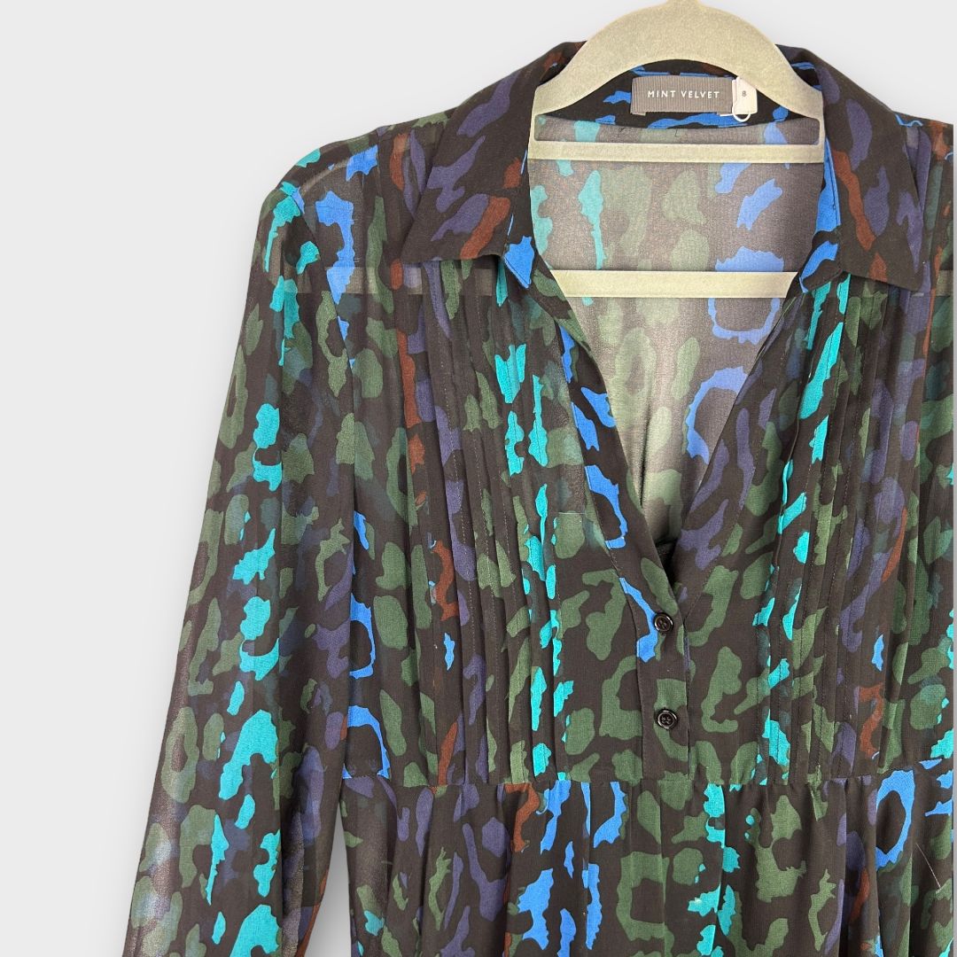 Mint Velvet Alex Print Trapeze Shirt Dress 8
