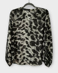 Mint Velvet Animal Print Zip Front Blouse - 14