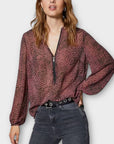 Mint Velvet Animal Print Zip Front Blouse - 14