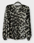 Mint Velvet Animal Print Zip Front Blouse - 14