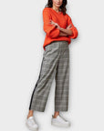 Mint Velvet Check Contrast Side Stripe Trousers - 10R