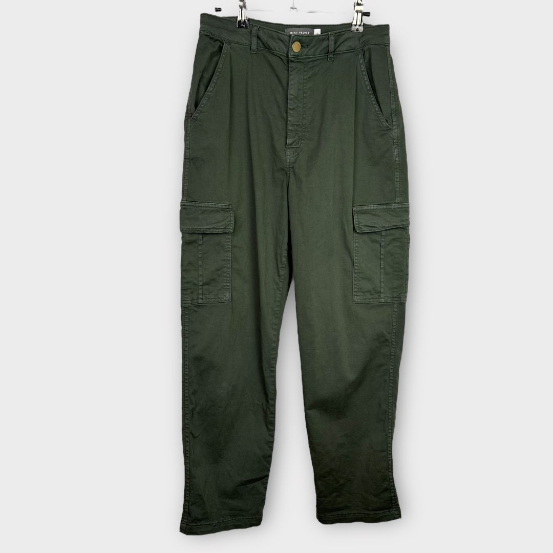 Mint Velvet Cotton Blend Cargo Trousers - 12S