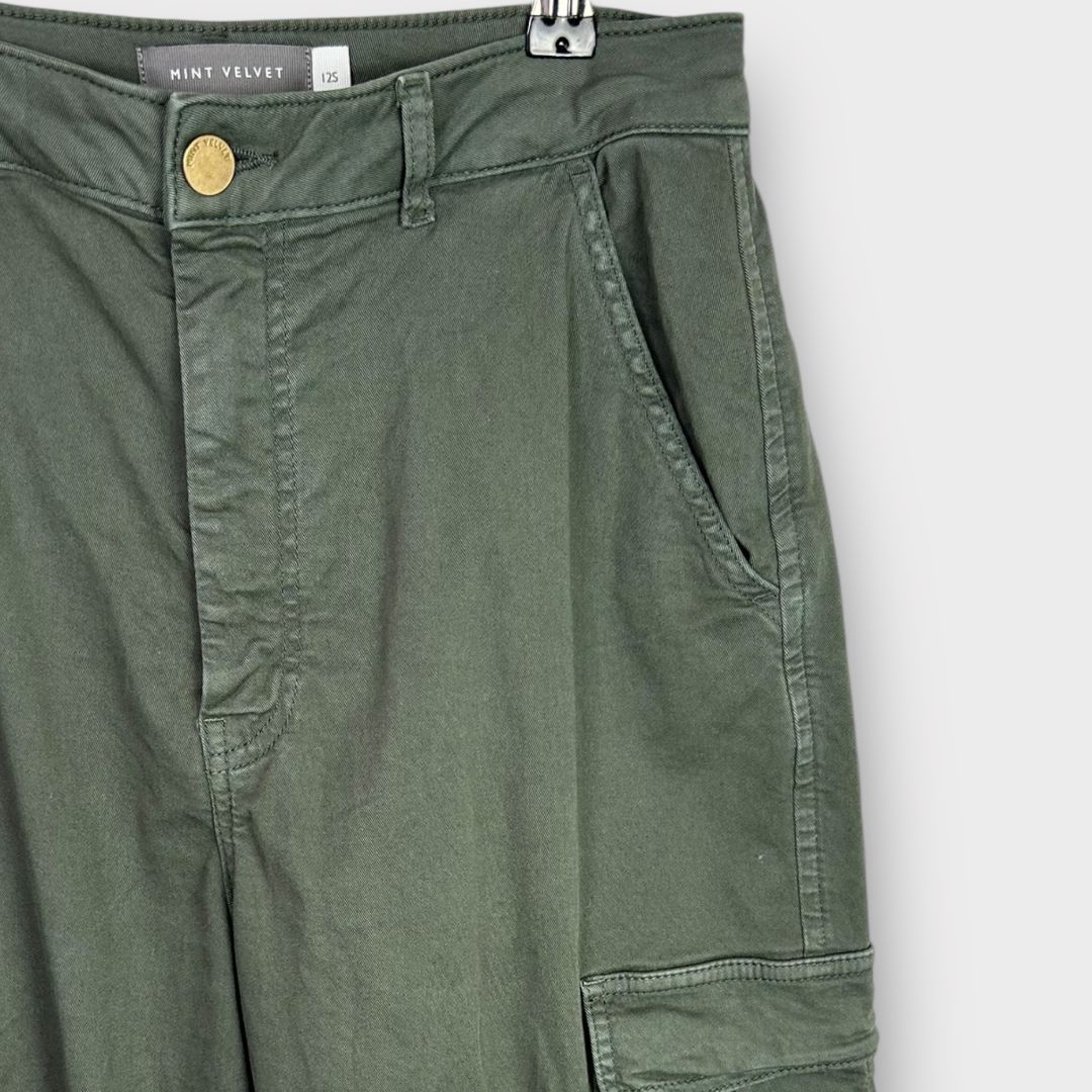 Mint Velvet Cotton Blend Cargo Trousers - 12S