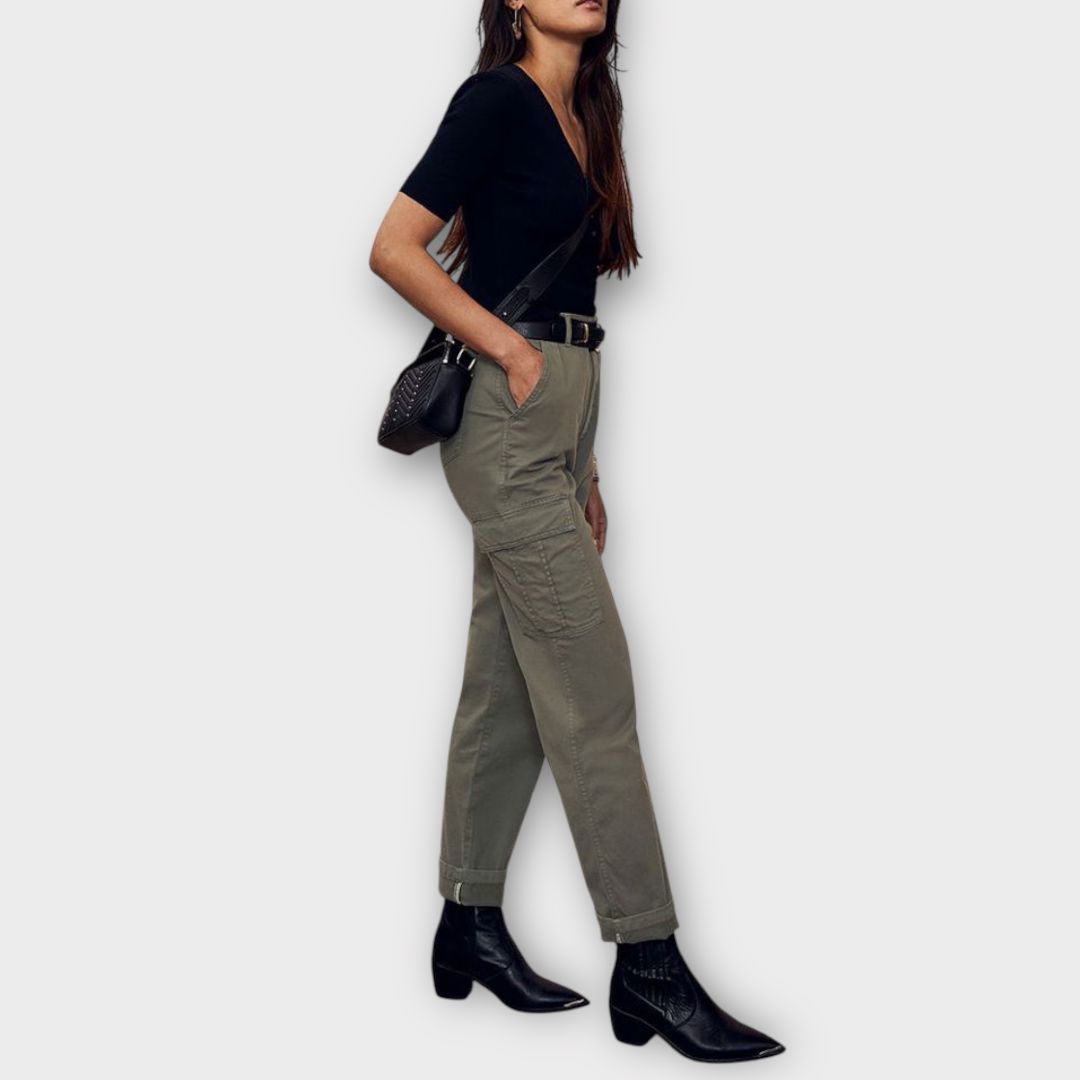 Mint Velvet Cotton Blend Cargo Trousers - 12S